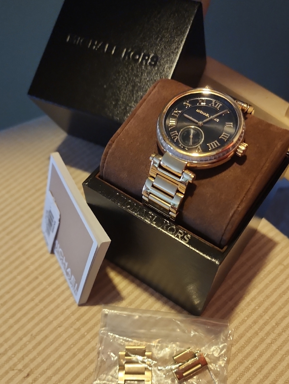 Michael Kors Gold and Black Parker Bracelet Watch NWOT!